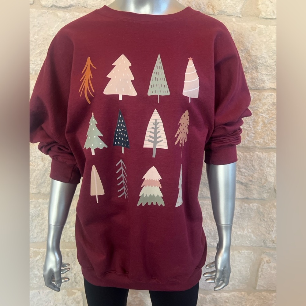 Minimalist Christmas Tree Sweatshirt | Holiday Graphic Pullover